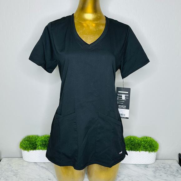 Grey's Anatomy Spandex Stretch Antimicrobial Serena 3 Pocket V-Neck Top - Picture 1 of 7
